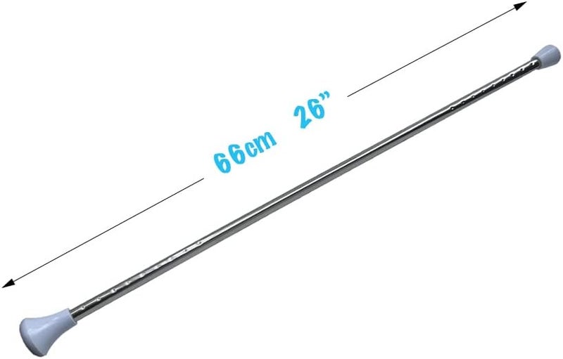 Dasiyoki 26-inch Twirling Baton Spinning Dance Baton Metal Rhythmic Gymnastics Conducting Batons for Child in Majorette-Complete with 1 Dance Ribbon Rainbow Streamer (White,1 Pack) - Image 2